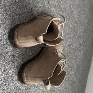 Stylish Stone/Gray Birkenstock Lace-Up Boots